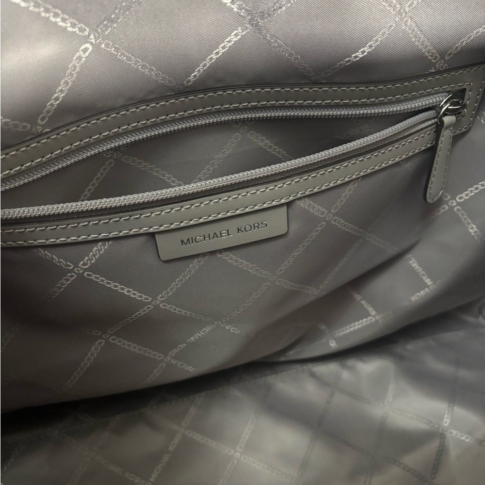 Michael Kors Silver Crocodile Embossed Duffel Bag NWT - Picture 10 of 16
